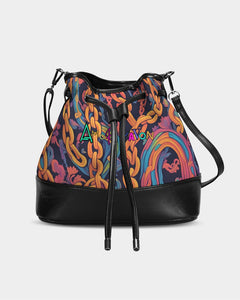 Amor Lavon Chained Rose Mini Drawstring Bucket Bag