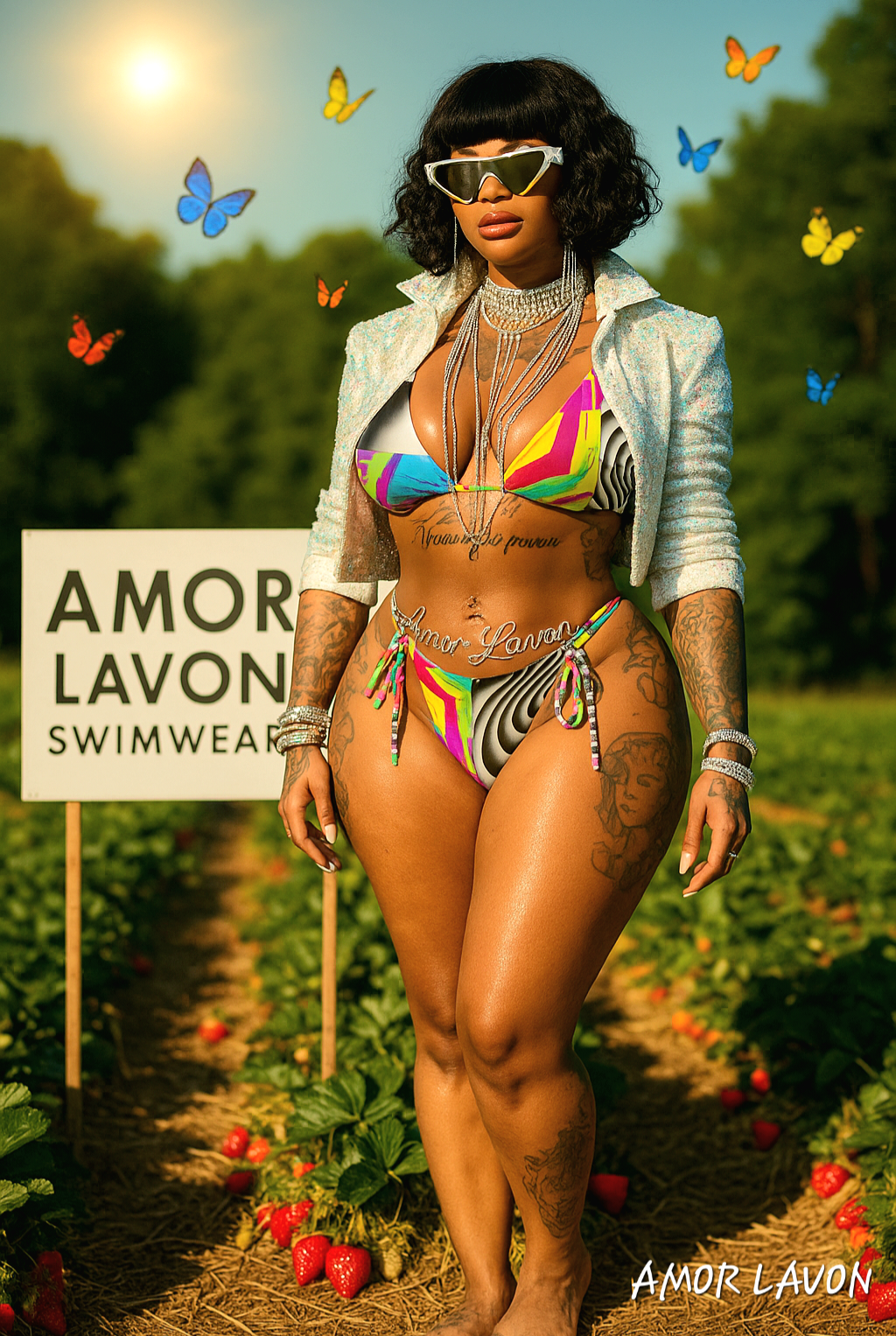 Amor Lavon Sexy Illusion All-over print recycled string bikini