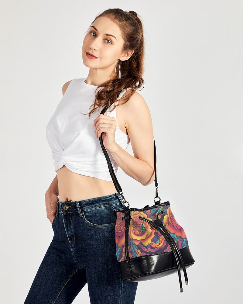 Amor Lavon Baddie Mini Drawstring Bucket Bag