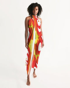 Amor Lavon Red Flame Collection All-Over Print Swim Cover Up