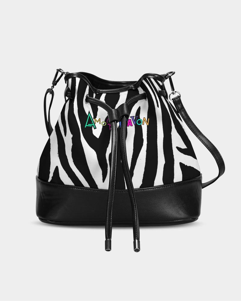 Amor Lavon Zebra Bae Mini Drawstring Bucket Bag