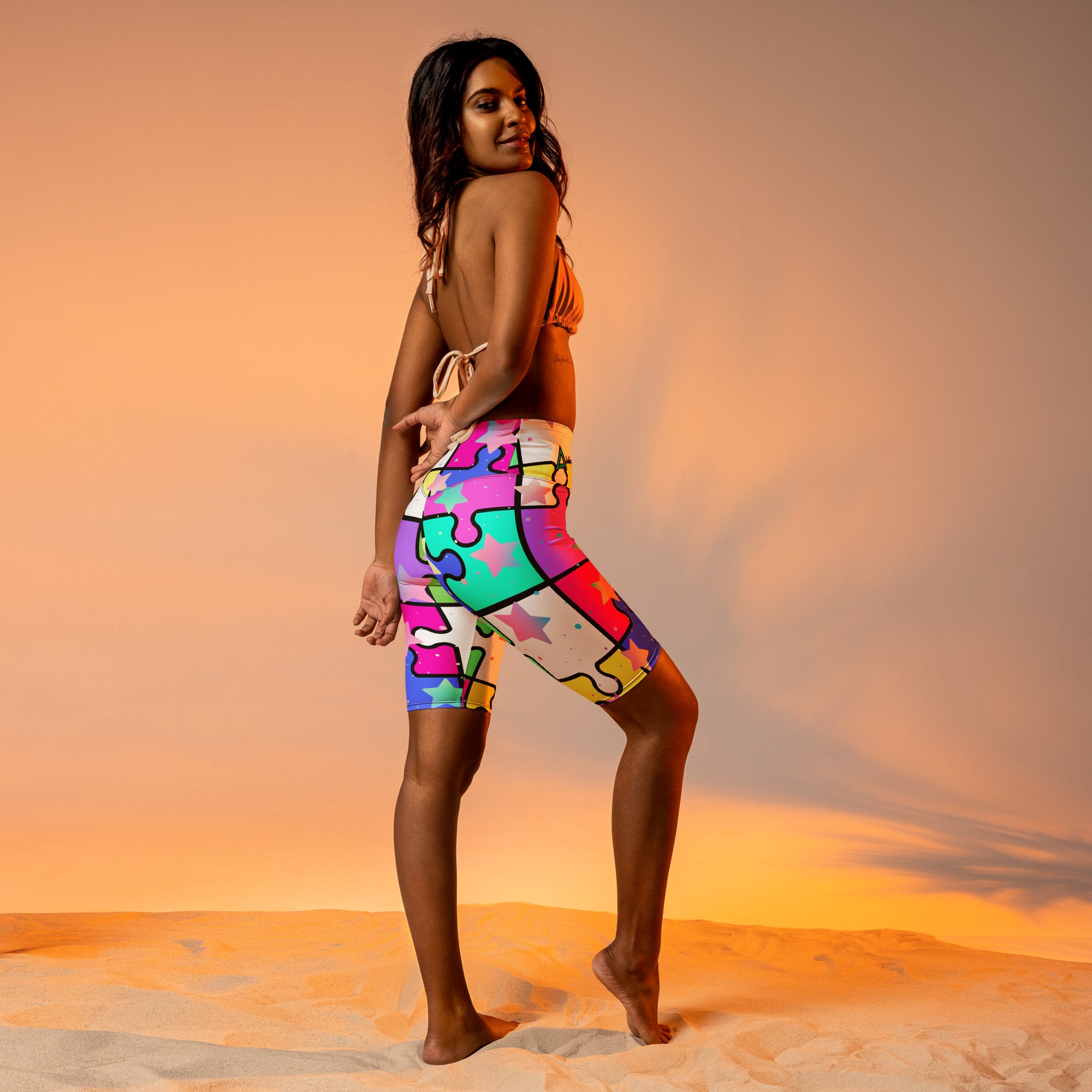 Amor Lavon Puzzles Biker Shorts