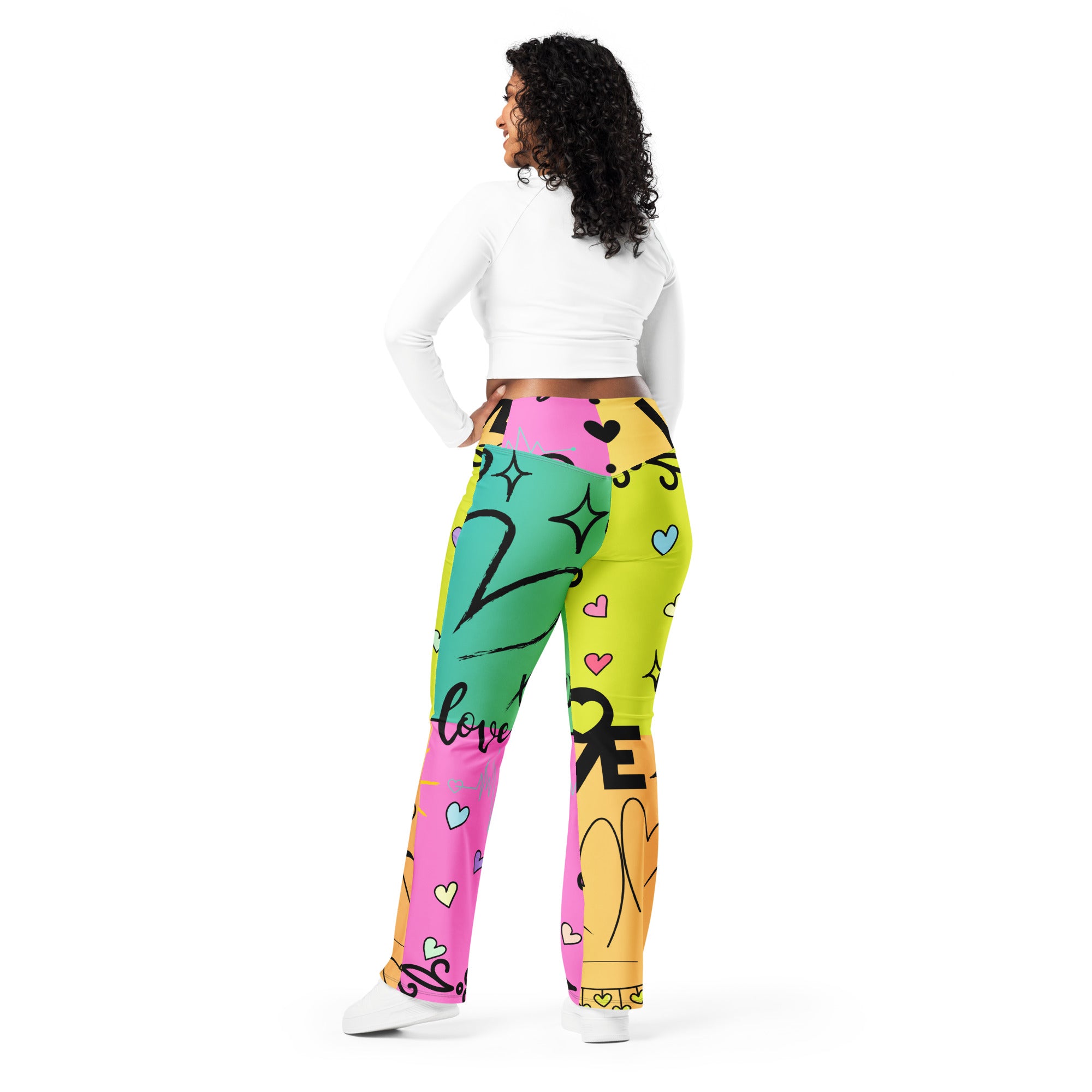 Amor Lavon Love All Over Flare leggings