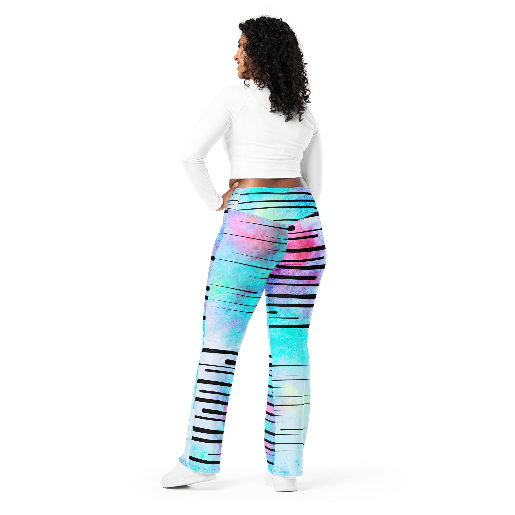 Amor Lavon Sky Lines Flare leggings