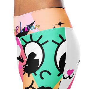 Amor Lavon Smiling Faces Flare leggings