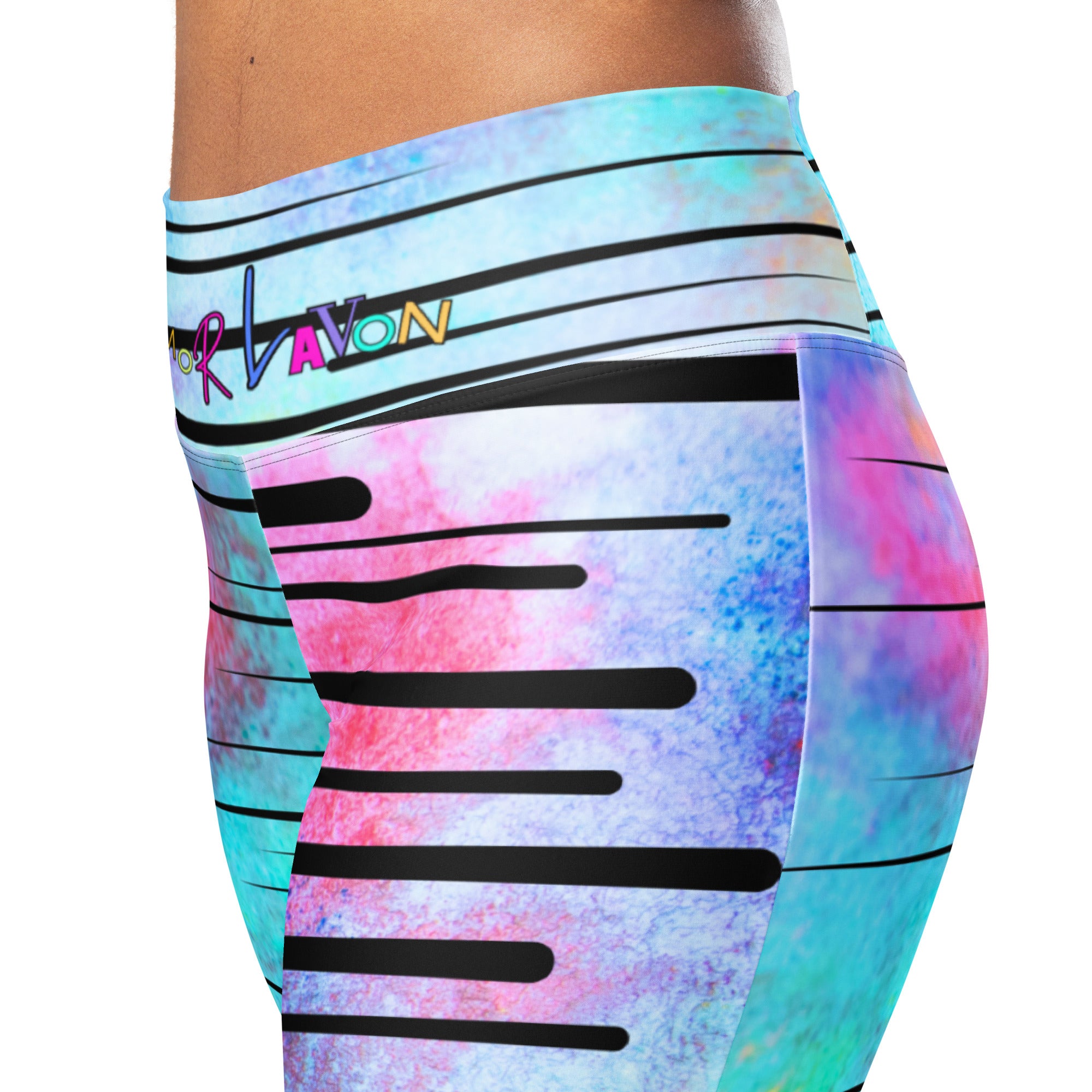 Amor Lavon Sky Lines Flare leggings