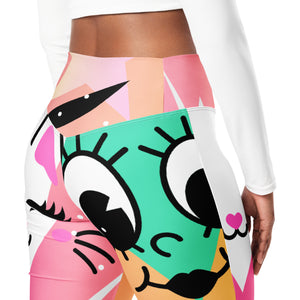 Amor Lavon Smiling Faces Flare leggings