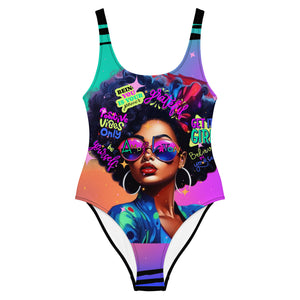 Amor Lavon Positive Vibes Only One-Piece Swimsuit