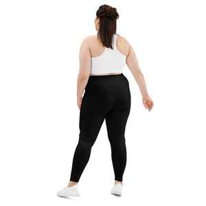 Amor Lavon Black All-Over Print Plus Size Leggings