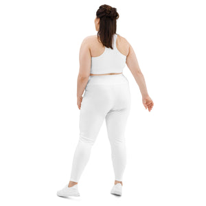 Amor Lavon White All-Over Print Plus Size Leggings