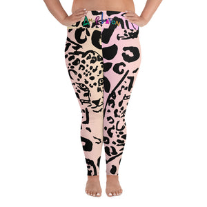 Amor Lavon Jungle Vibez All-Over Print Plus Size Leggings