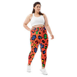 Amor Lavon Pieces Of Me All-Over Print Plus Size Leggings