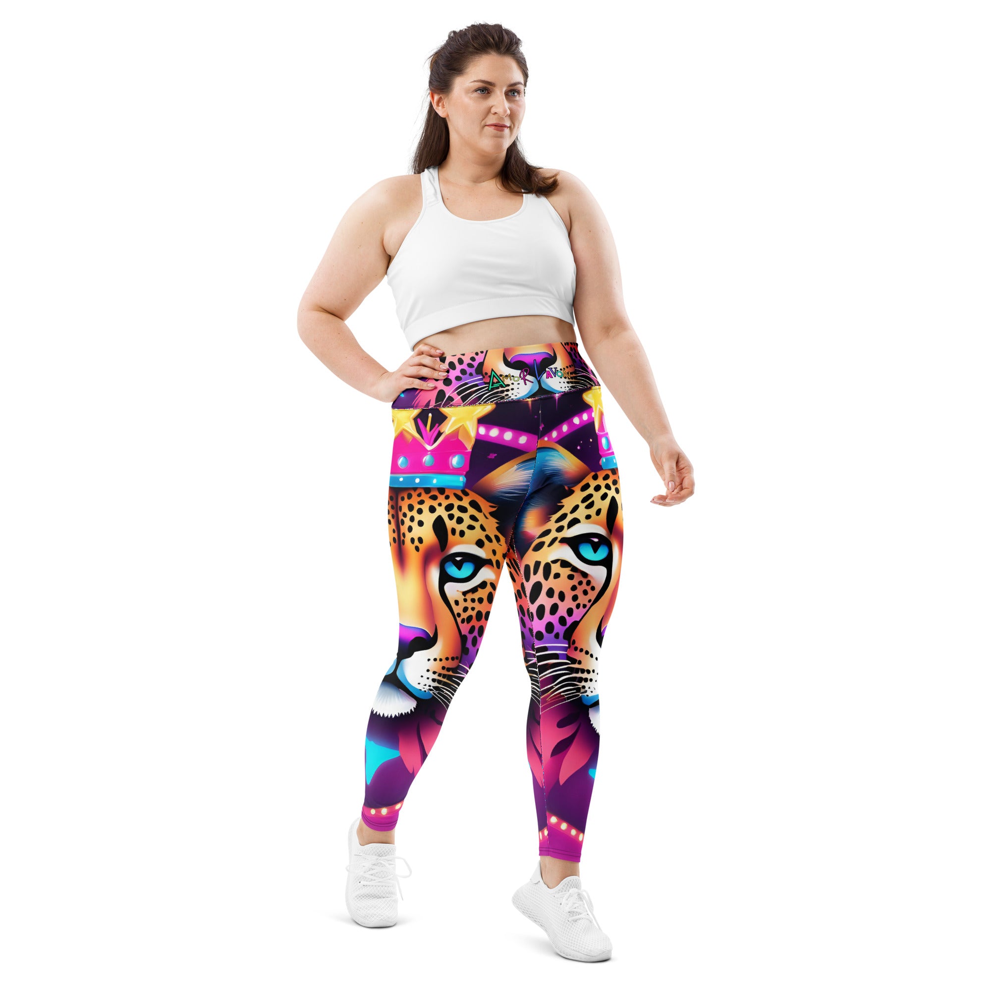 Amor Lavon Hear Me Roar All-Over Print Plus Size Leggings