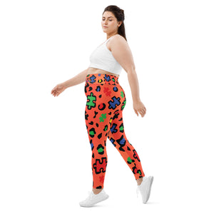 Amor Lavon Pieces Of Me All-Over Print Plus Size Leggings