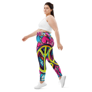 Amor Lavon Peace & Love All-Over Print Plus Size Leggings