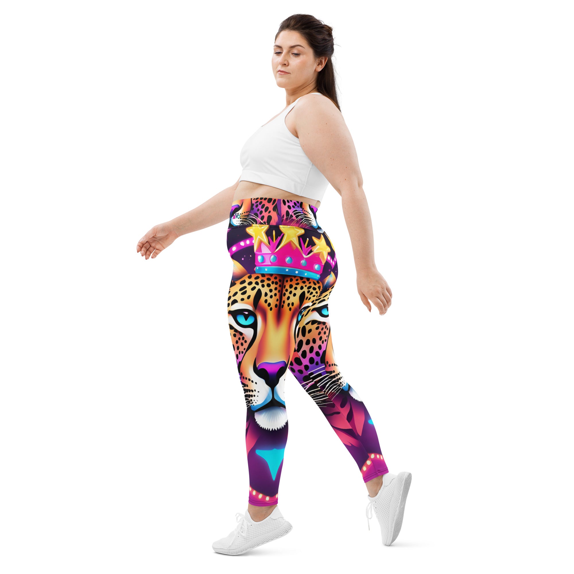 Amor Lavon Hear Me Roar All-Over Print Plus Size Leggings