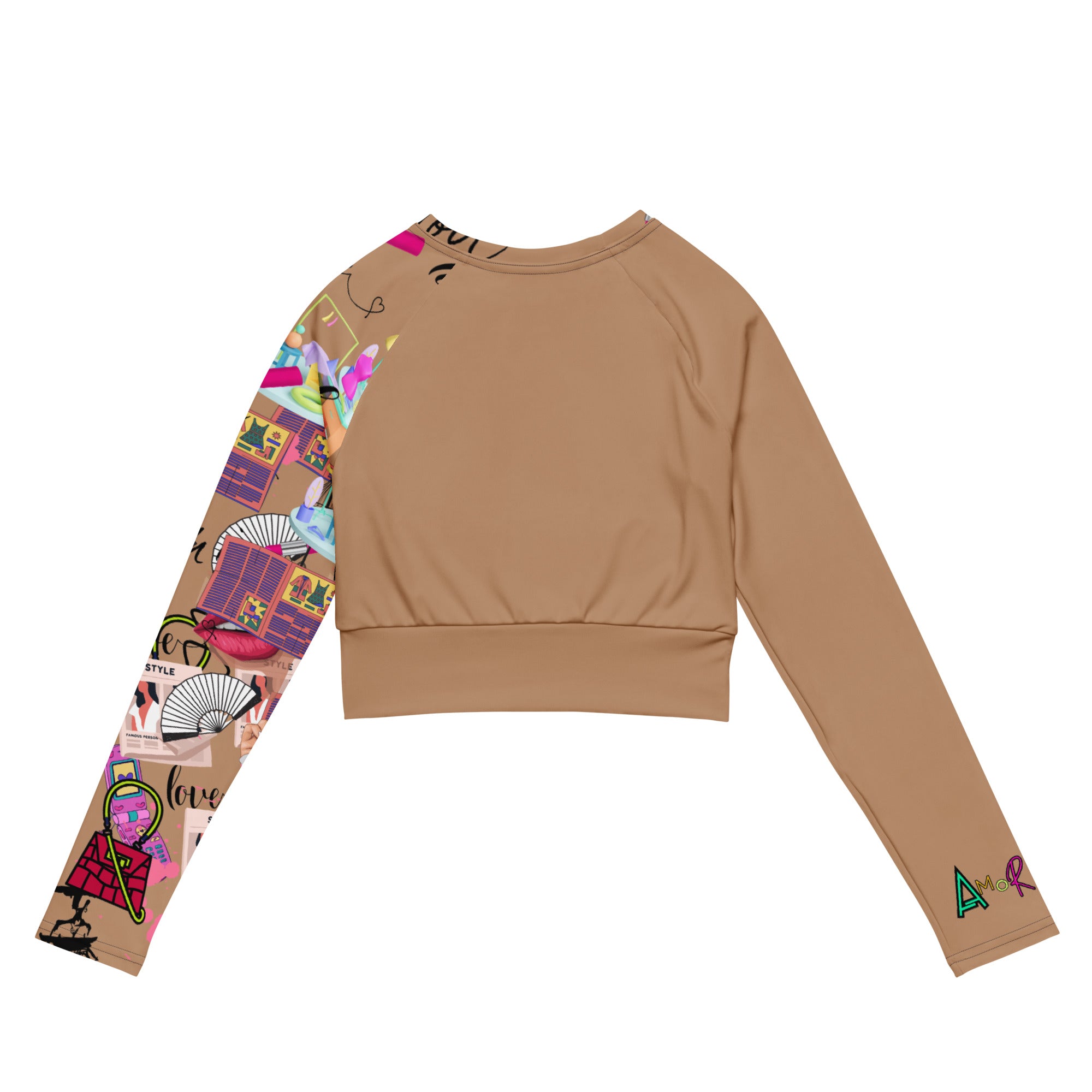 Amor Lavon "Show Off" Recycled long-sleeve crop top