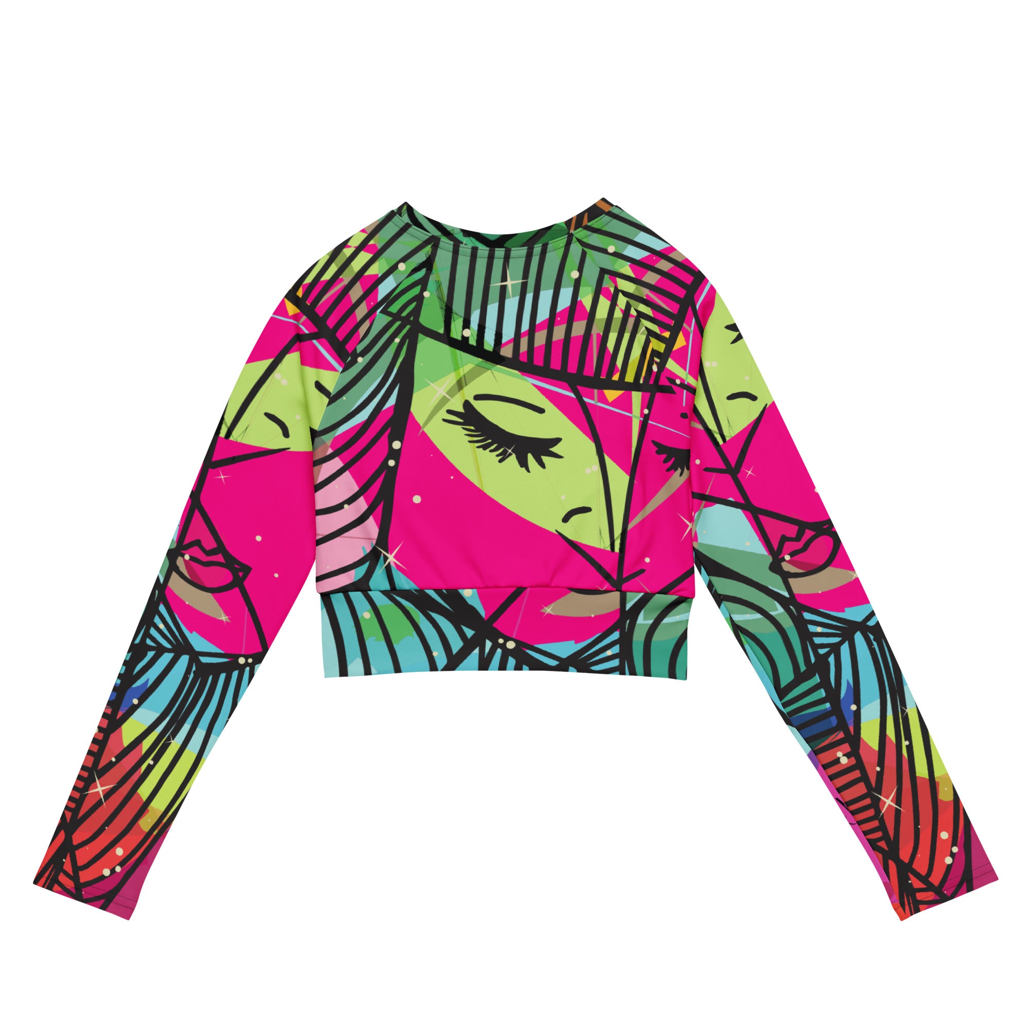 Amor Lavon Roslyn Recycled long-sleeve crop top