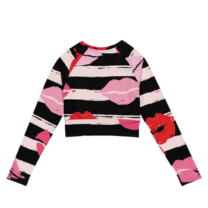 Amor Lavon Pretty Pink Kiss Recycled long-sleeve crop top