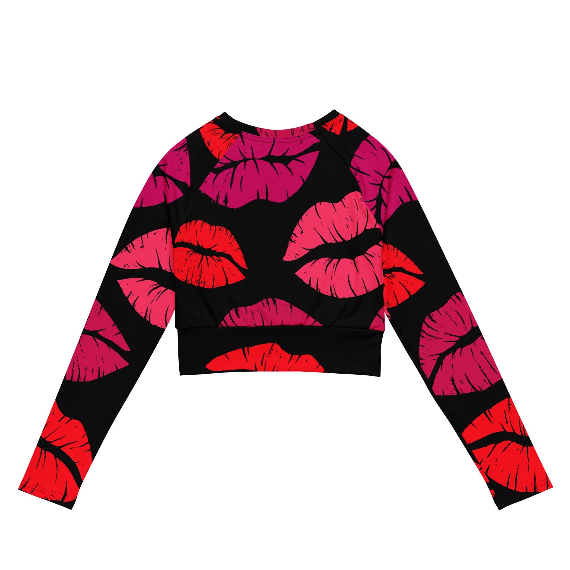 Amor Lavon Kissing You Recycled long-sleeve crop top