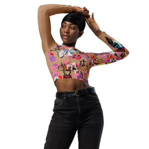 Amor Lavon "Show Off" Recycled long-sleeve crop top