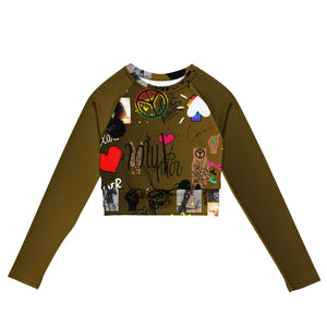 Amor Lavon Girl Power Recycled long-sleeve crop top