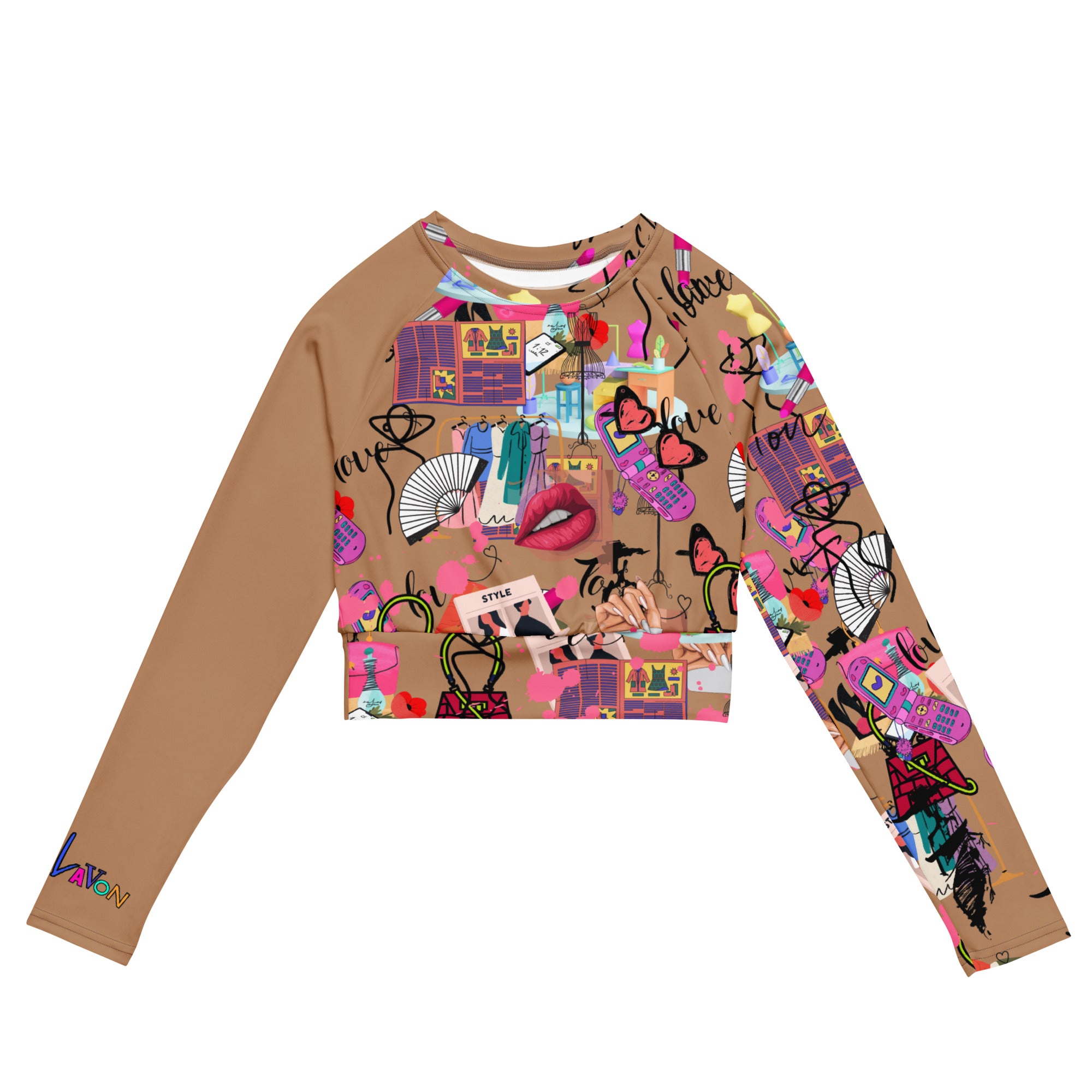 Amor Lavon "Show Off" Recycled long-sleeve crop top