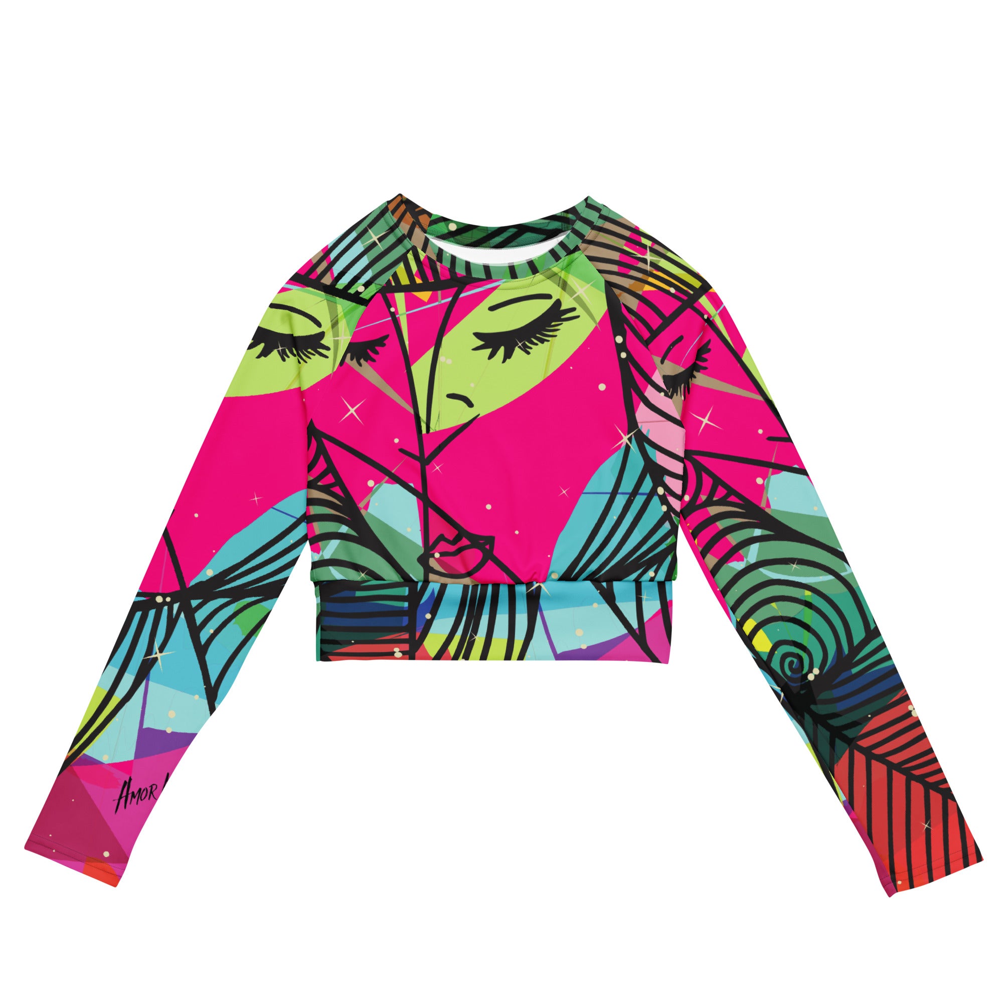 Amor Lavon Roslyn Recycled long-sleeve crop top