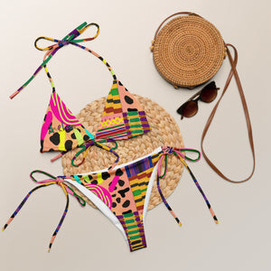 Amor Lavon Goodness Gracious All-over print recycled string bikini