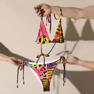 Amor Lavon Goodness Gracious All-over print recycled string bikini