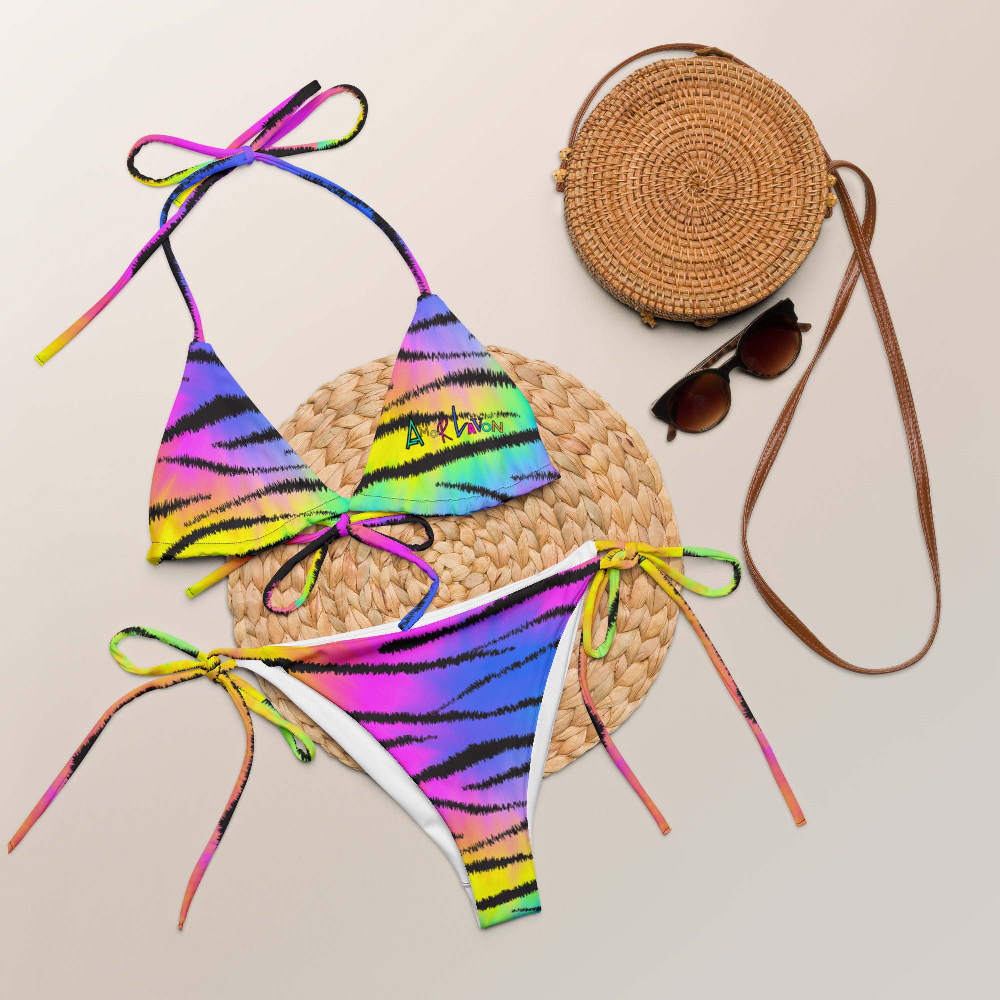 Amor Lavon Tye-Dye Queen All-over print recycled string bikini