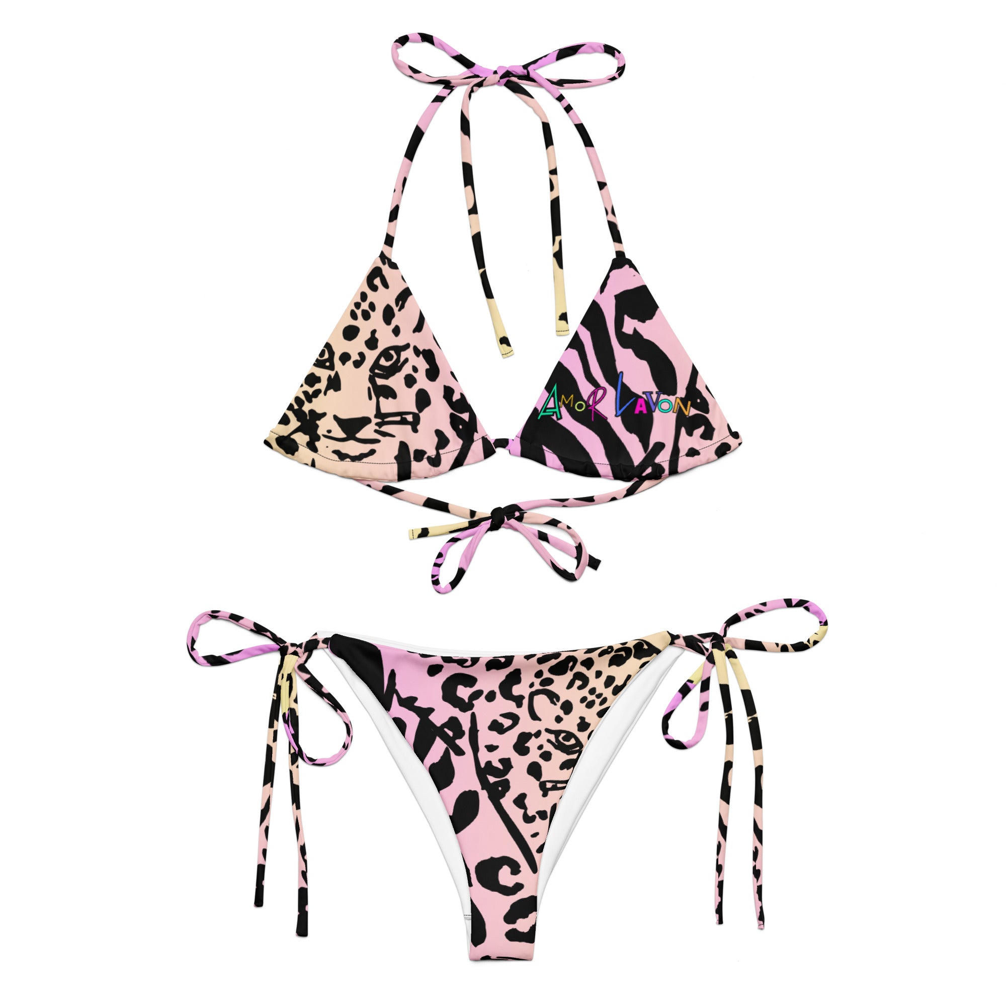 Amor Lavon Jungle Vibez All-over print recycled string bikini