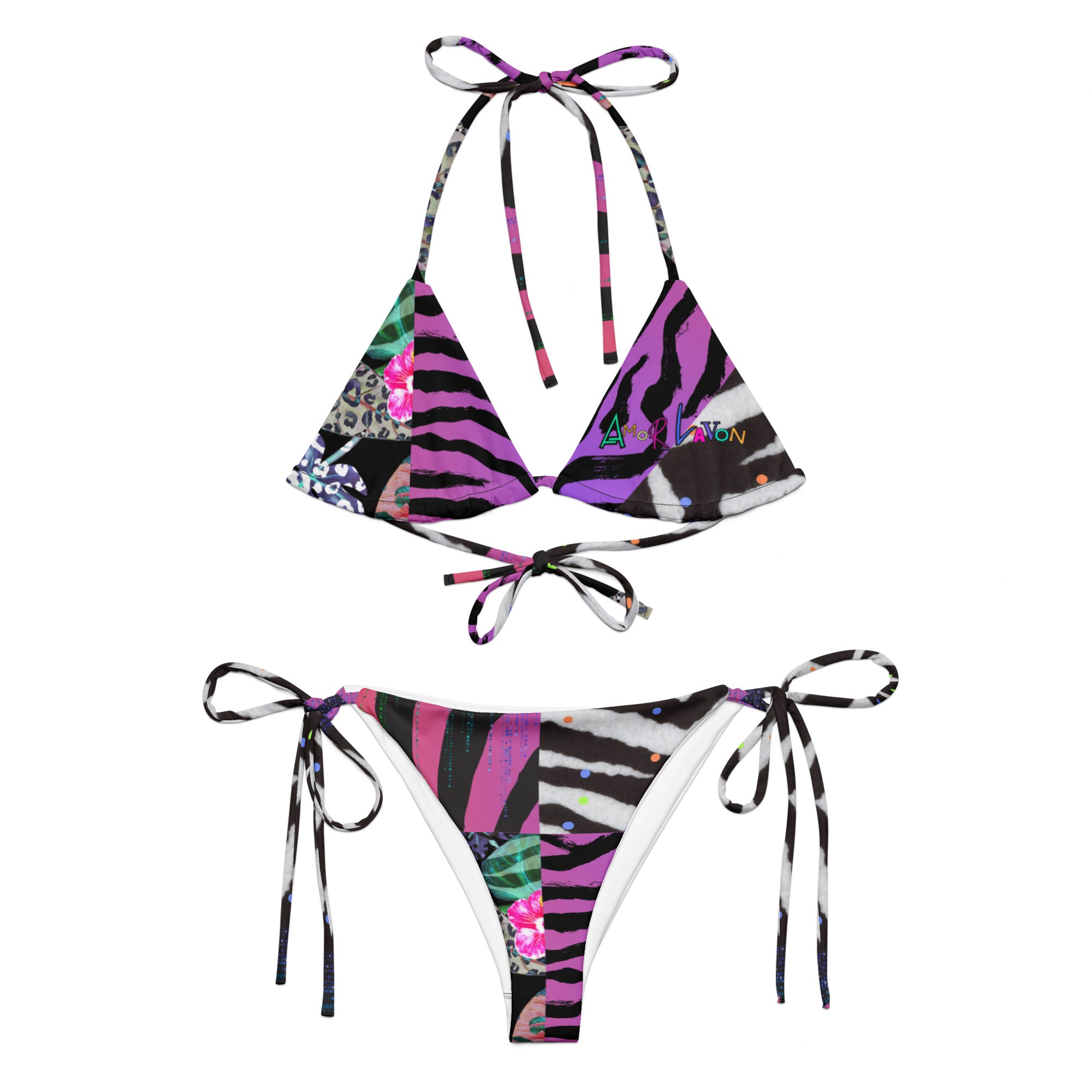 Amor Lavon Talk To Me Nice All-over print recycled string bikini