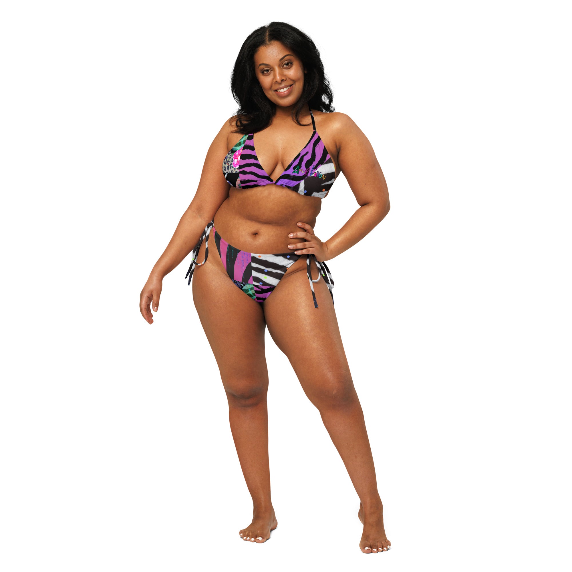 Amor Lavon Talk To Me Nice All-over print recycled string bikini