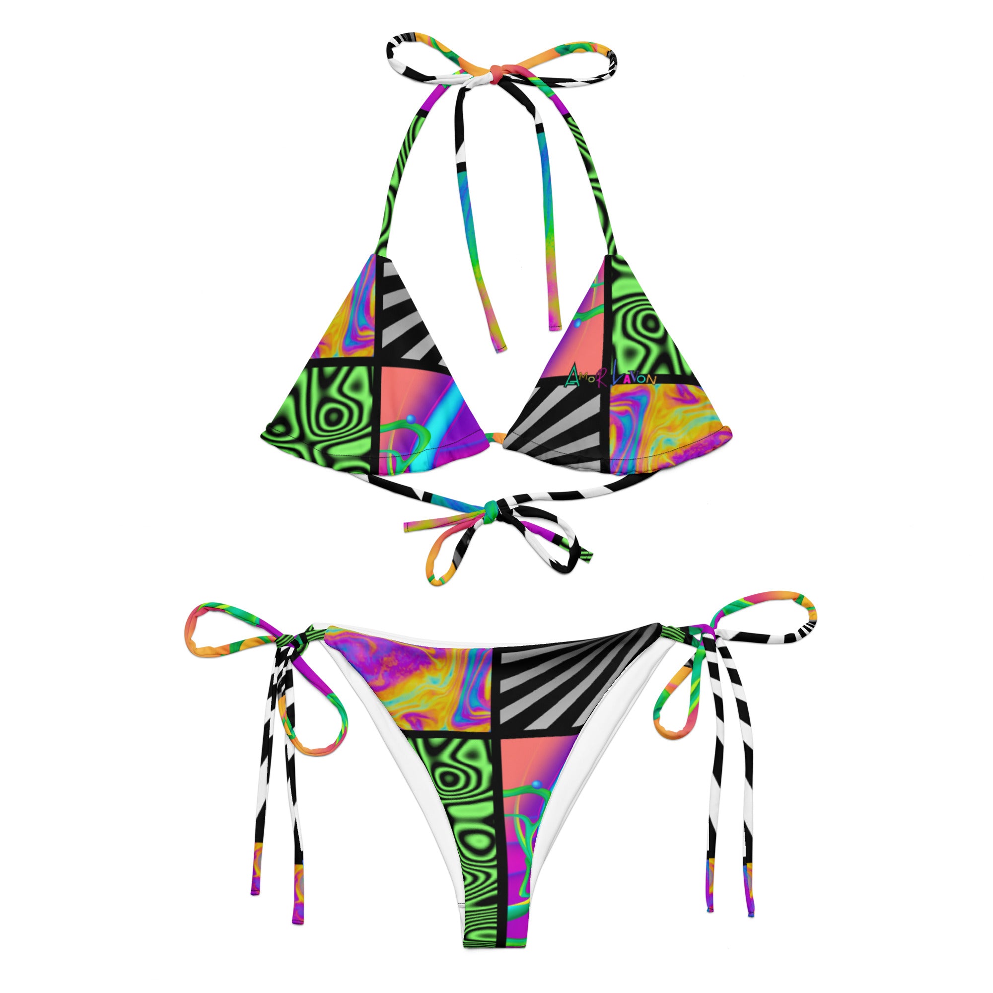 Amor Lavon Jungle Love All-over print recycled string bikini