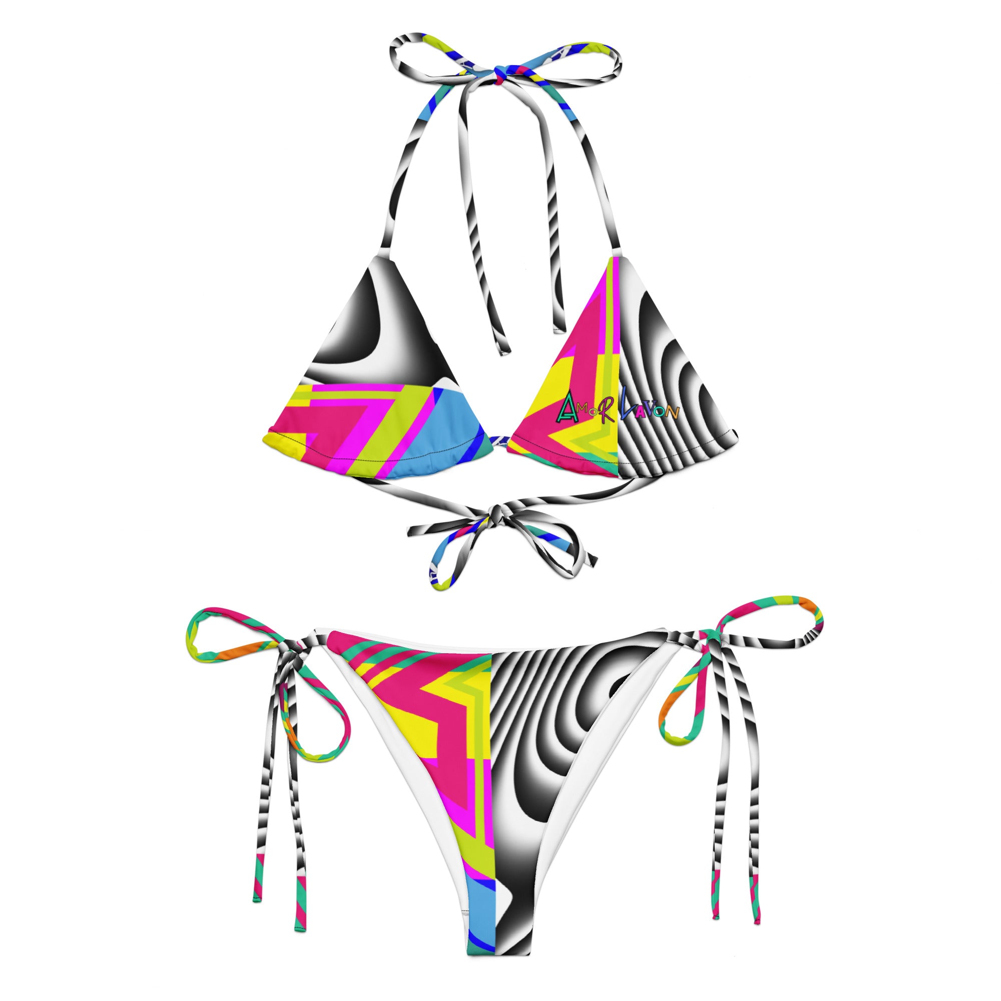 Amor Lavon Sexy Illusion All-over print recycled string bikini