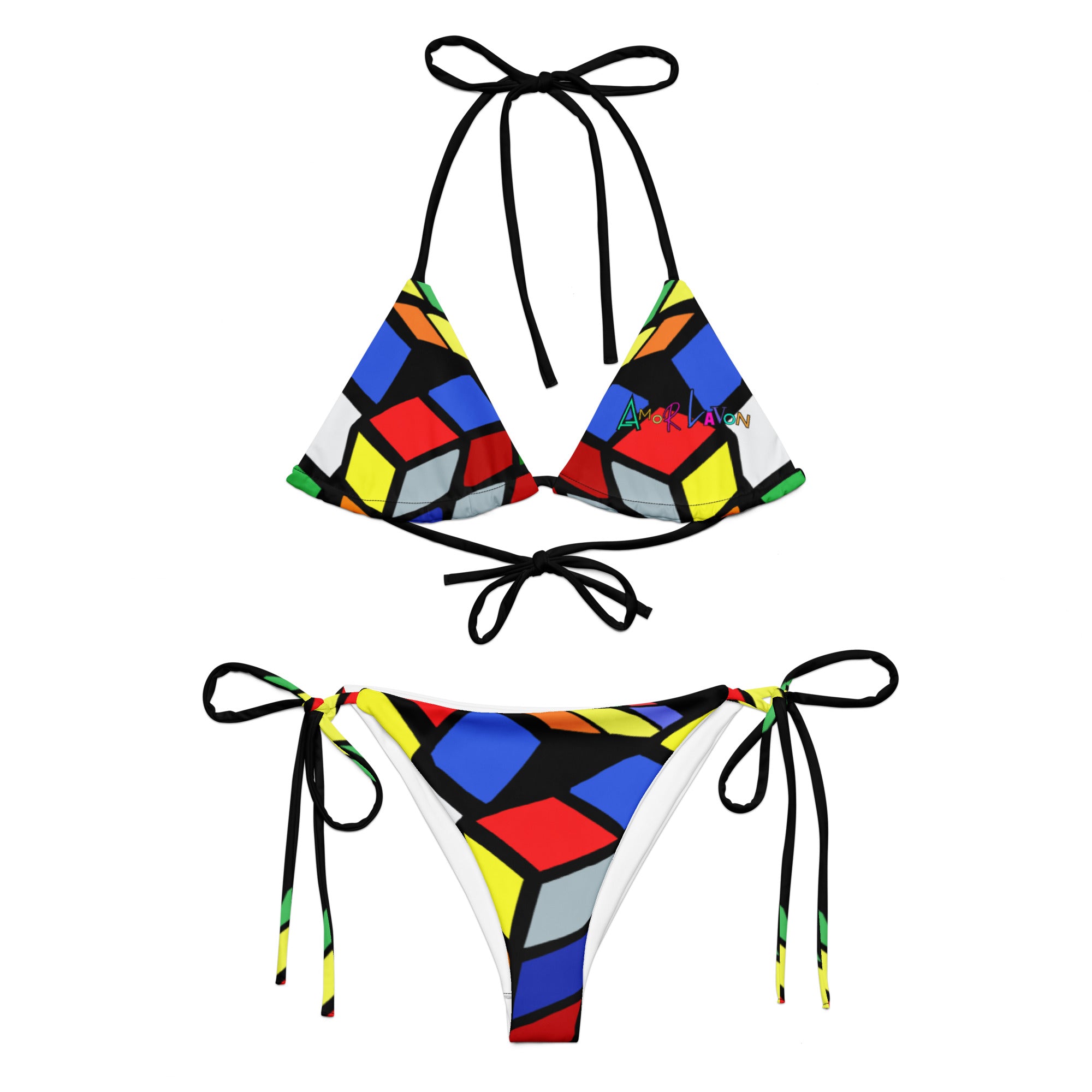 Amor Lavon Rubi All-over print recycled string bikini