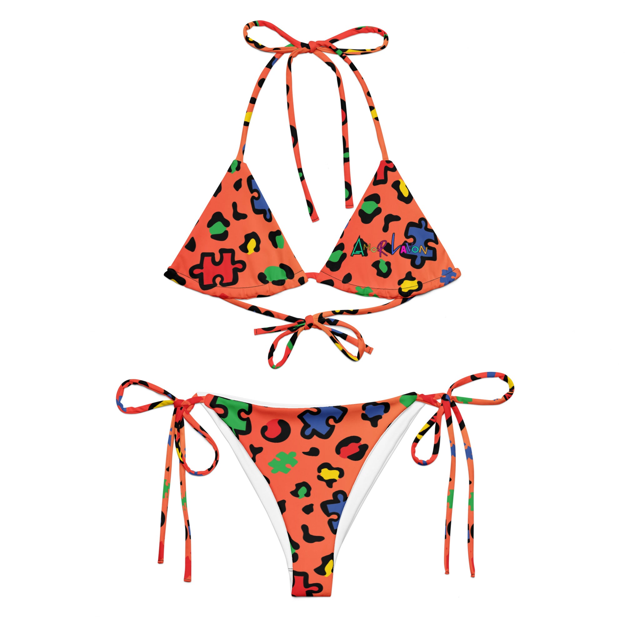 Amor Lavon Pieces Of Me All-over print recycled string bikini