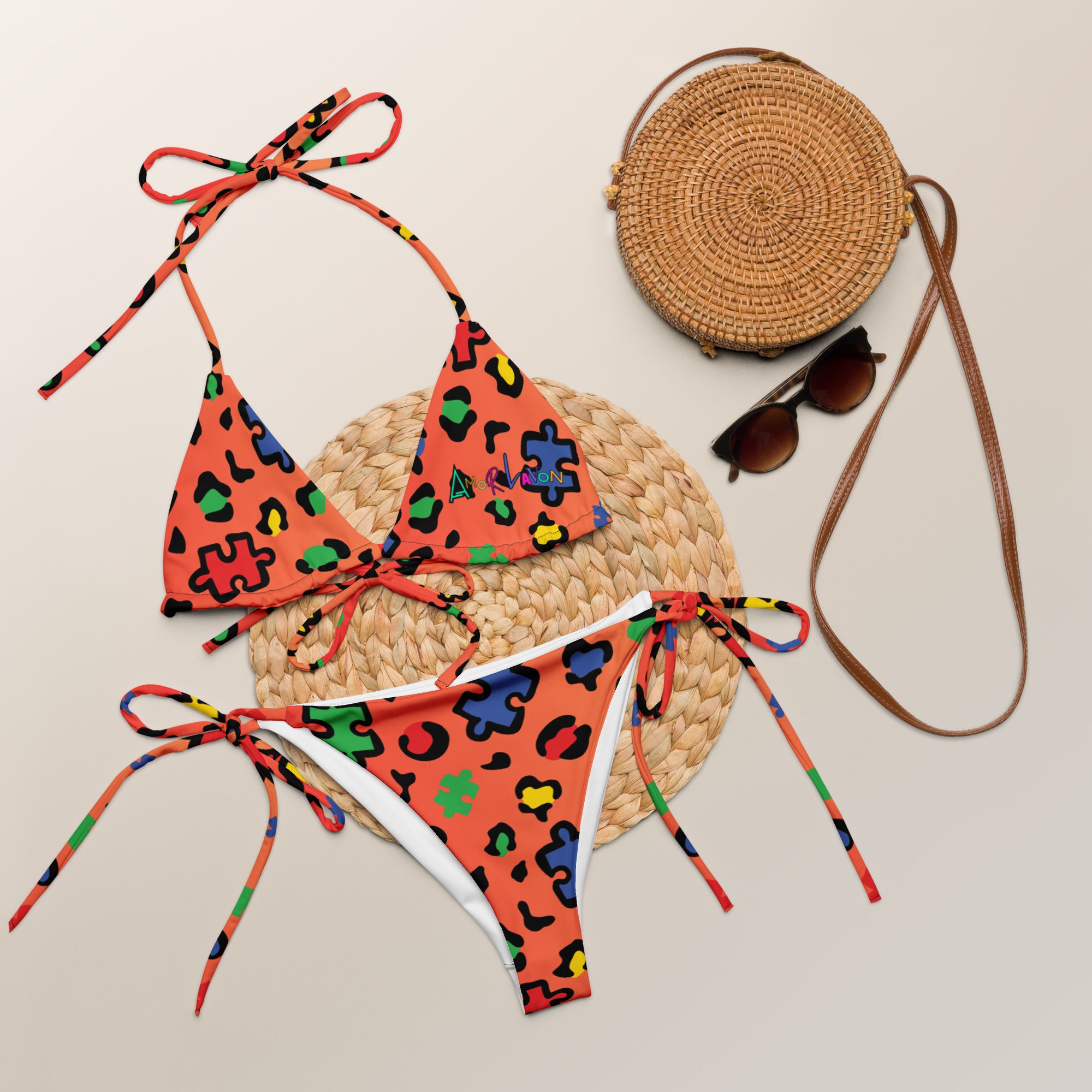 Amor Lavon Pieces Of Me All-over print recycled string bikini