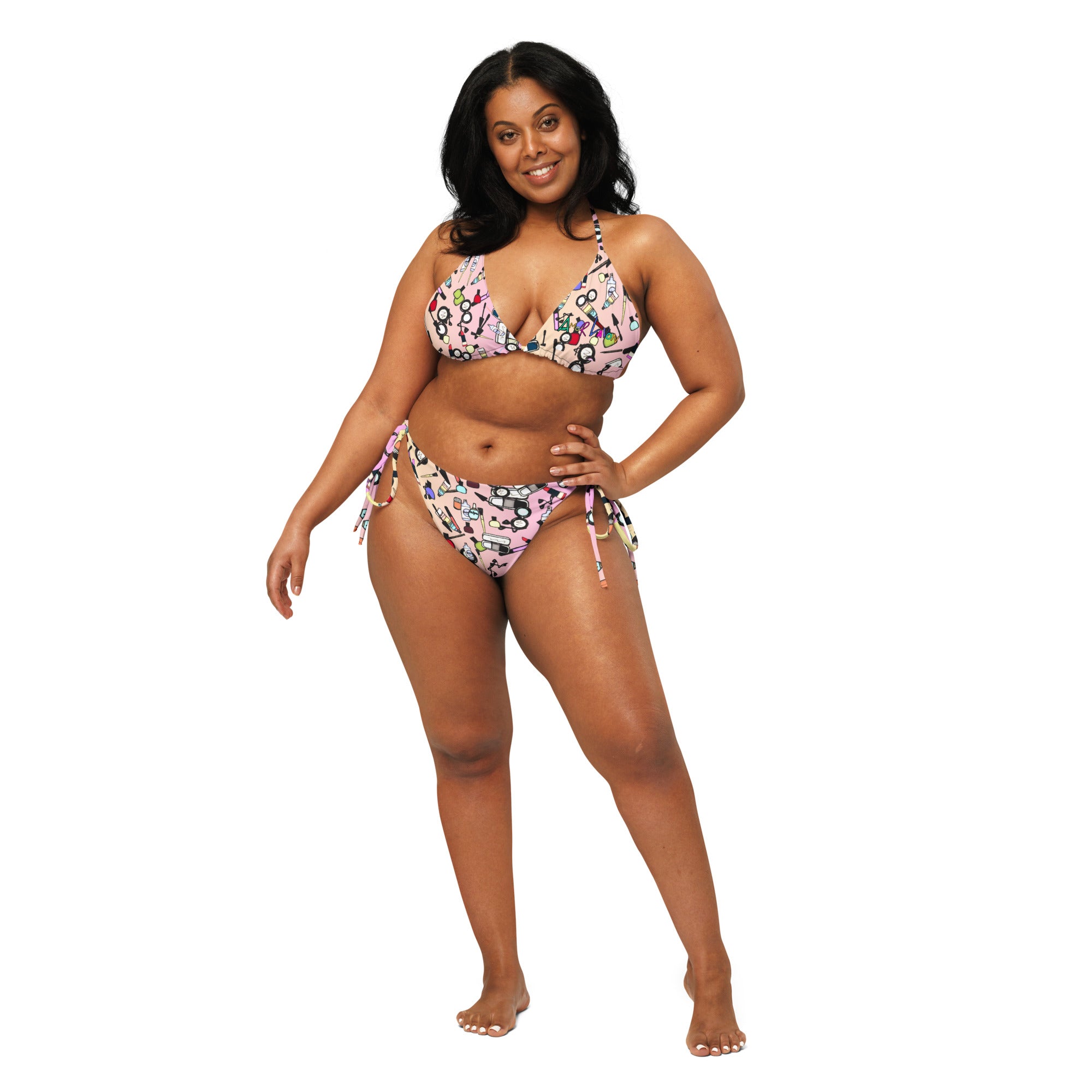 Amor Lavon Painted Pretty All-over print recycled string bikini