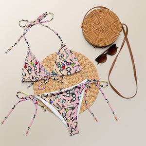 Amor Lavon Painted Pretty All-over print recycled string bikini