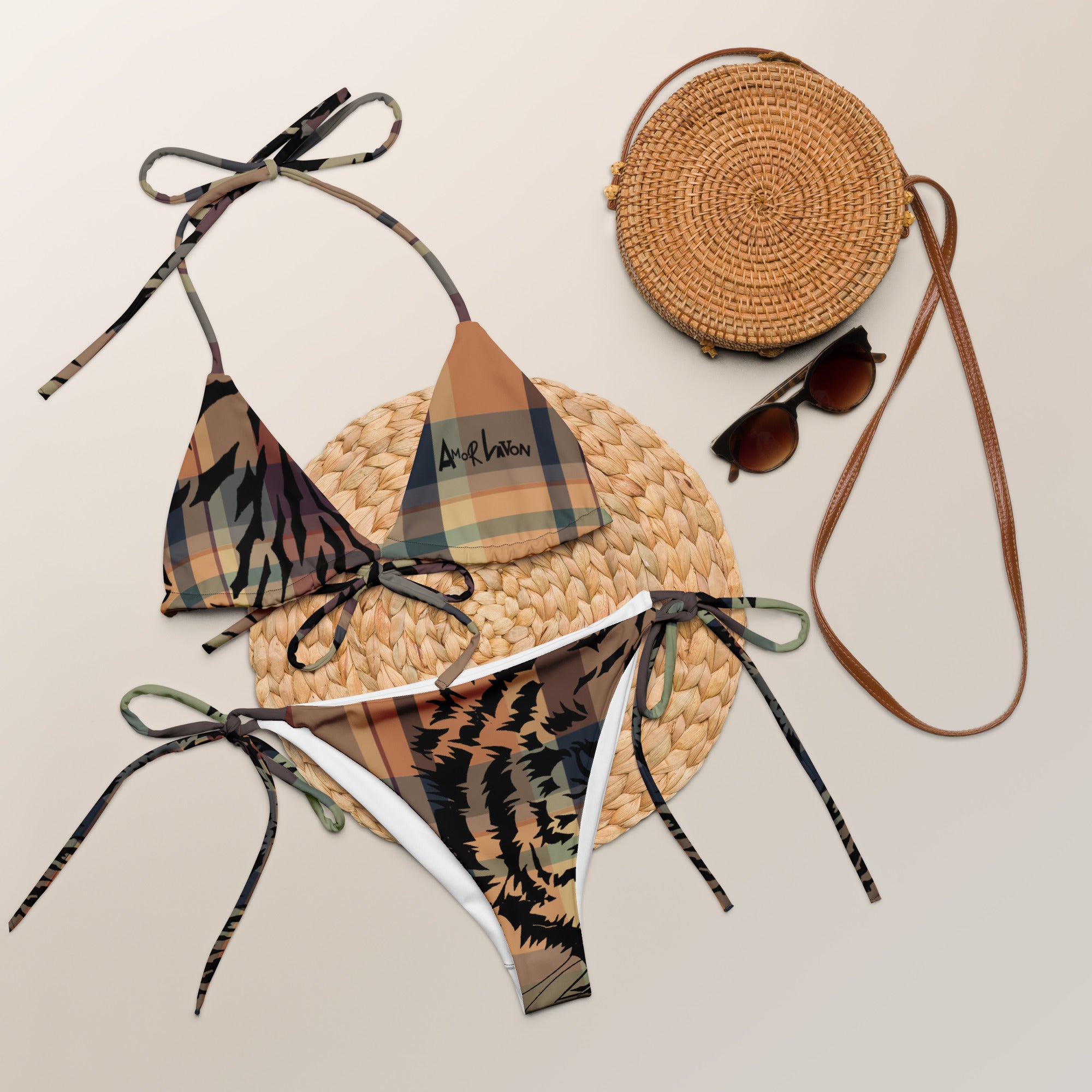 Amor Lavon Jungle Love All-over print recycled string bikini