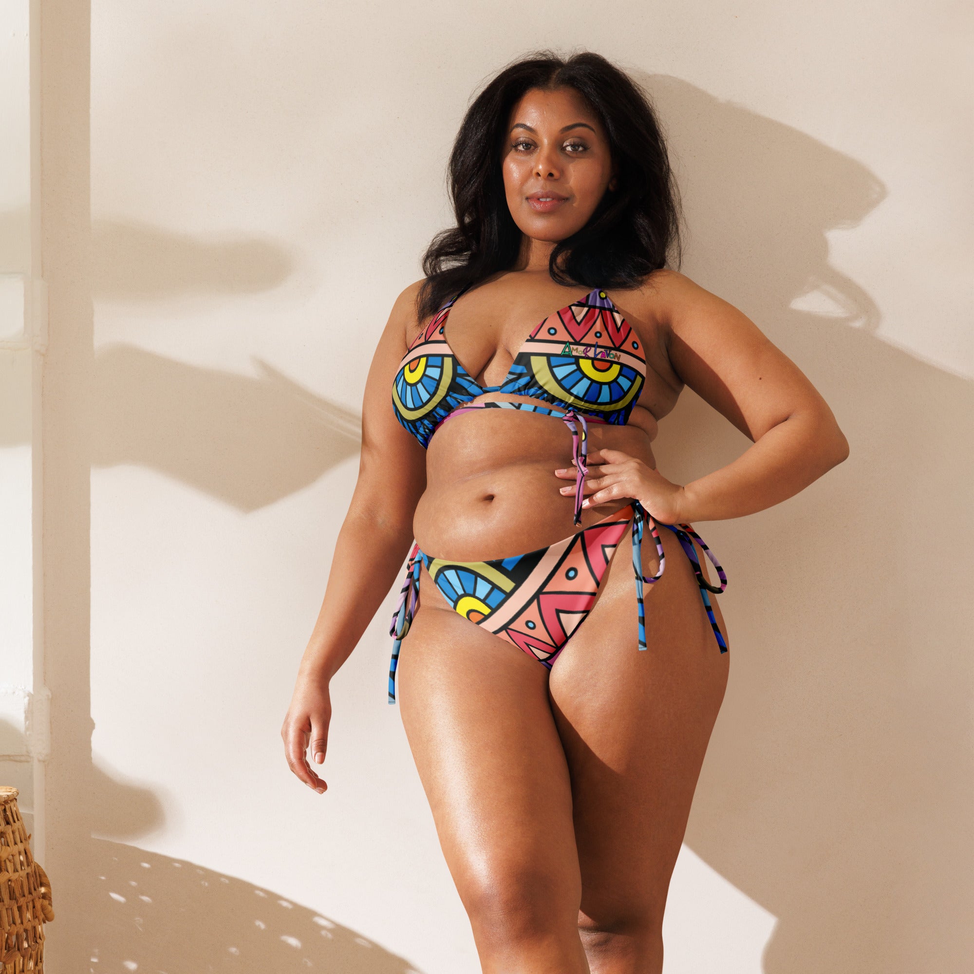 Amor Lavon Damn You Fine All-over print recycled string bikini