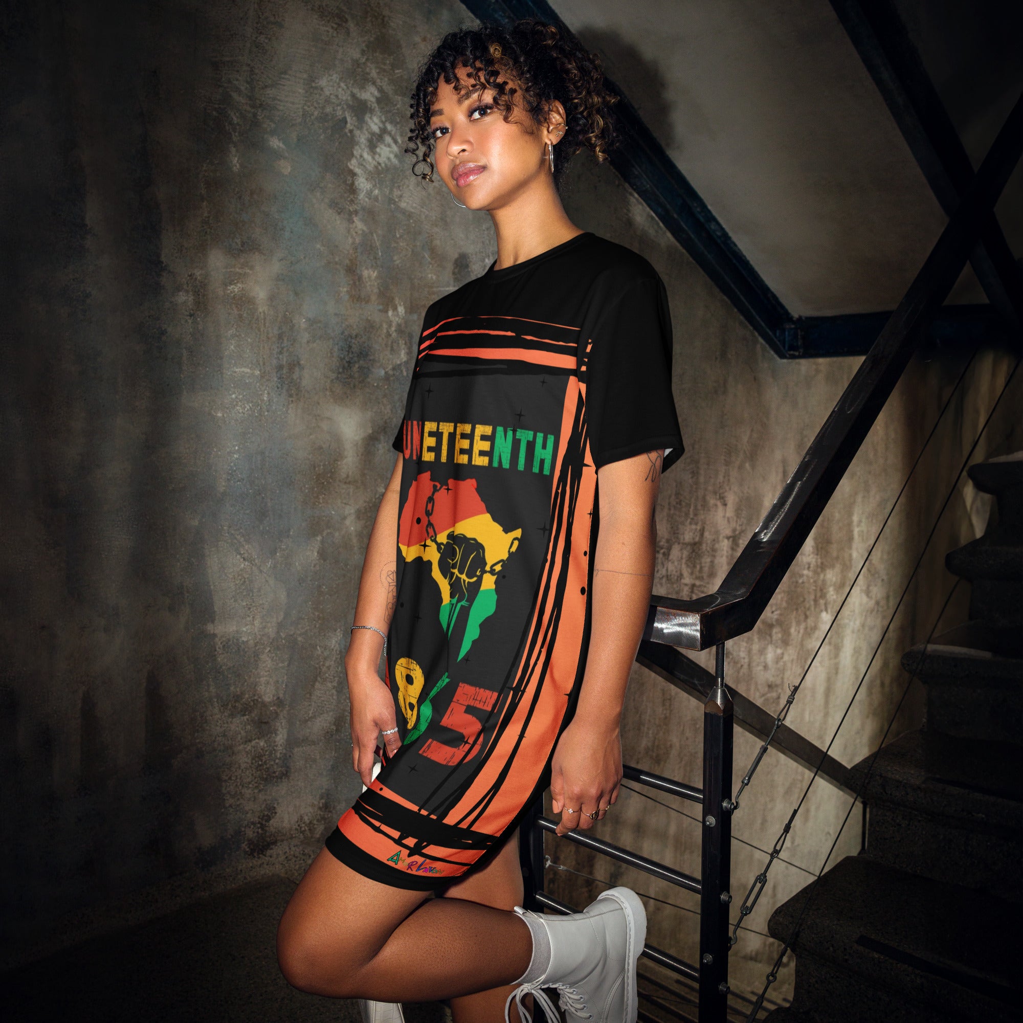 Amor Lavon Juneteenth T-shirt dress