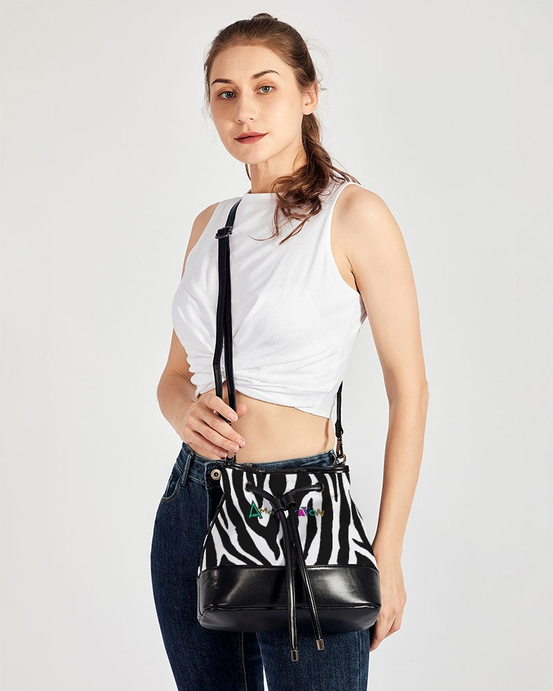 Amor Lavon Shimmer Mini Drawstring Bucket Bag