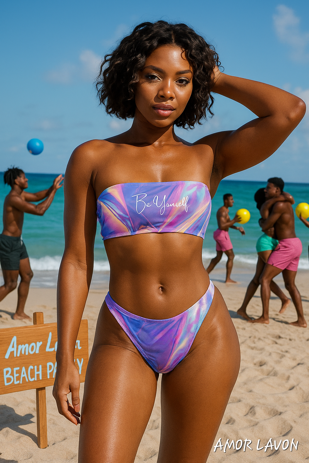 Amor Lavon "Unicorn" Recycled bandeau bikini