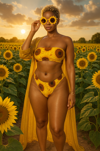 Amor Lavon "Sunflower Queen" Recycled bandeau bikini
