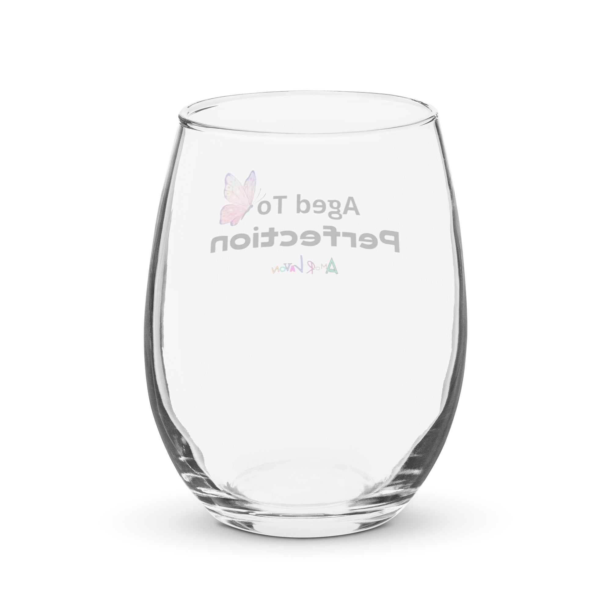 Amor Lavon "Aged To Perfection" Stemless wine glass