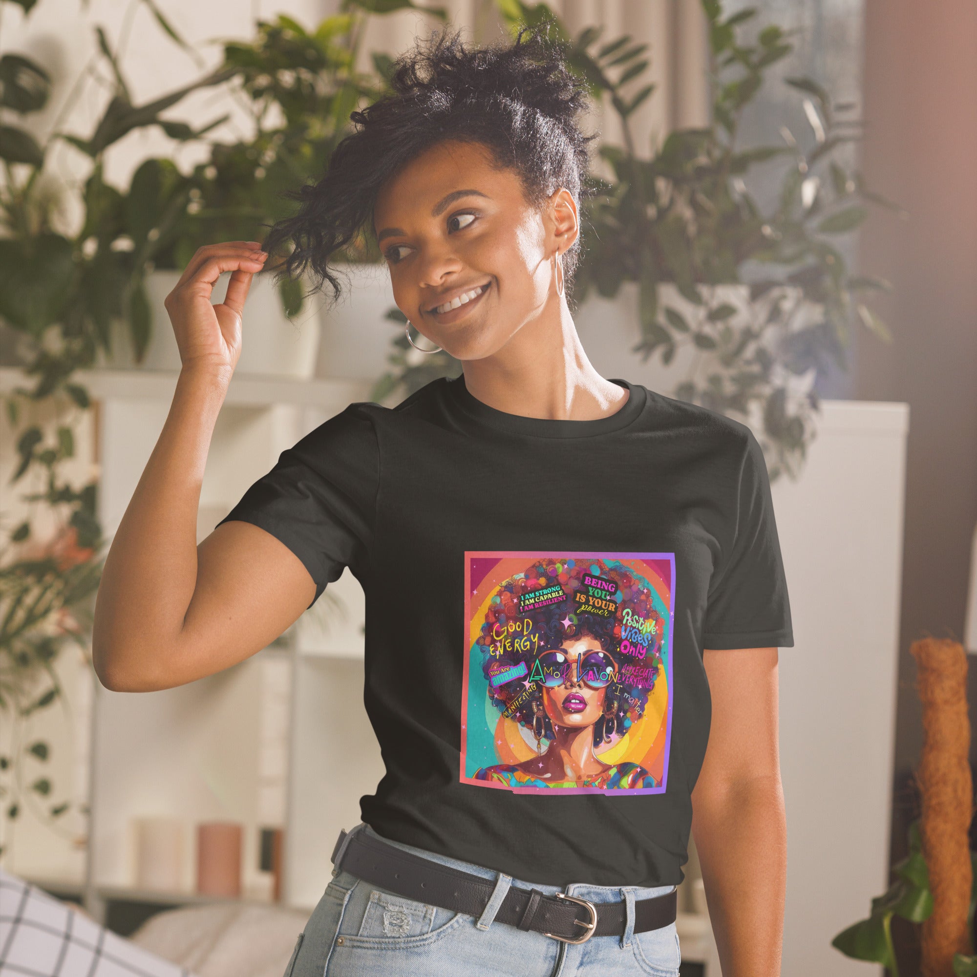 Amor Lavon Positive Vibes Only Short-Sleeve Unisex T-Shirt