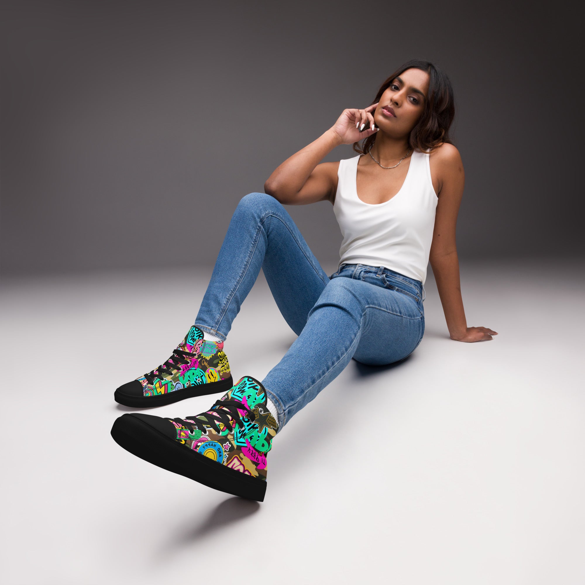 Amor Lavon Strong & Fierce Women’s high top canvas shoes